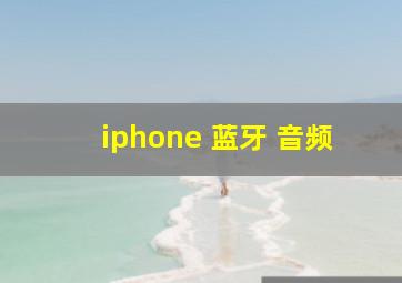 iphone 蓝牙 音频